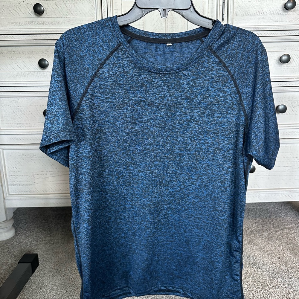 SHEIN Blue Short Sleeve Tees Casual dry fit